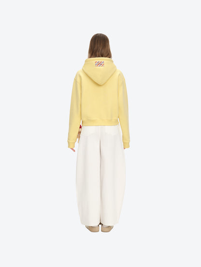 13DE MARZO Lollipop Wrapper Cropped Hoodie Yellow - 13DE MARZO