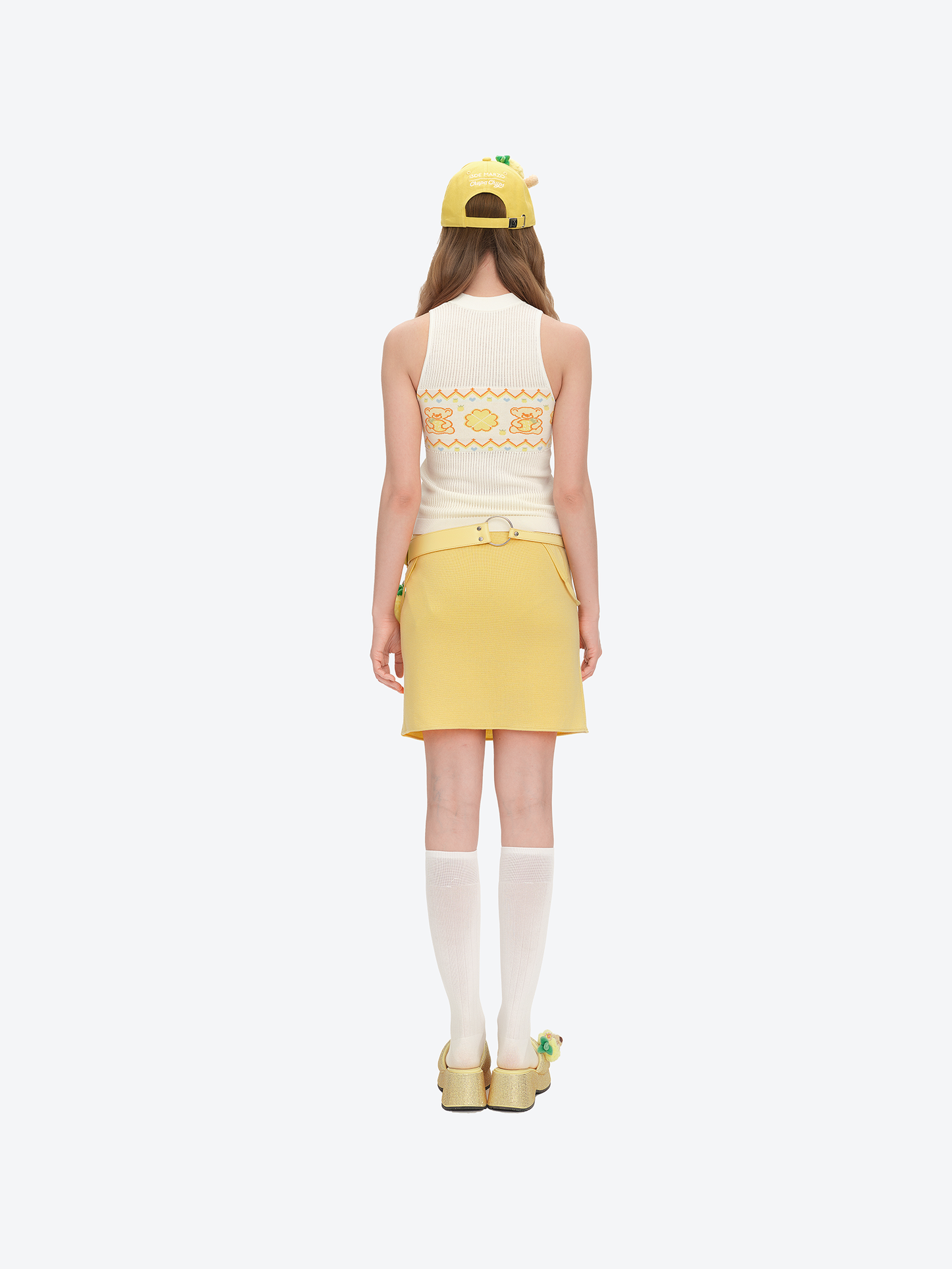 13DE MARZO Lollipop Bear Baseball Cap Yellow - 13DE MARZO