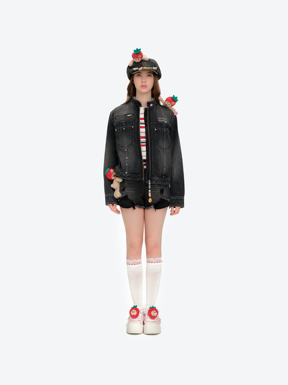 13DE MARZO Chain Detail Beret Black - 13DE MARZO