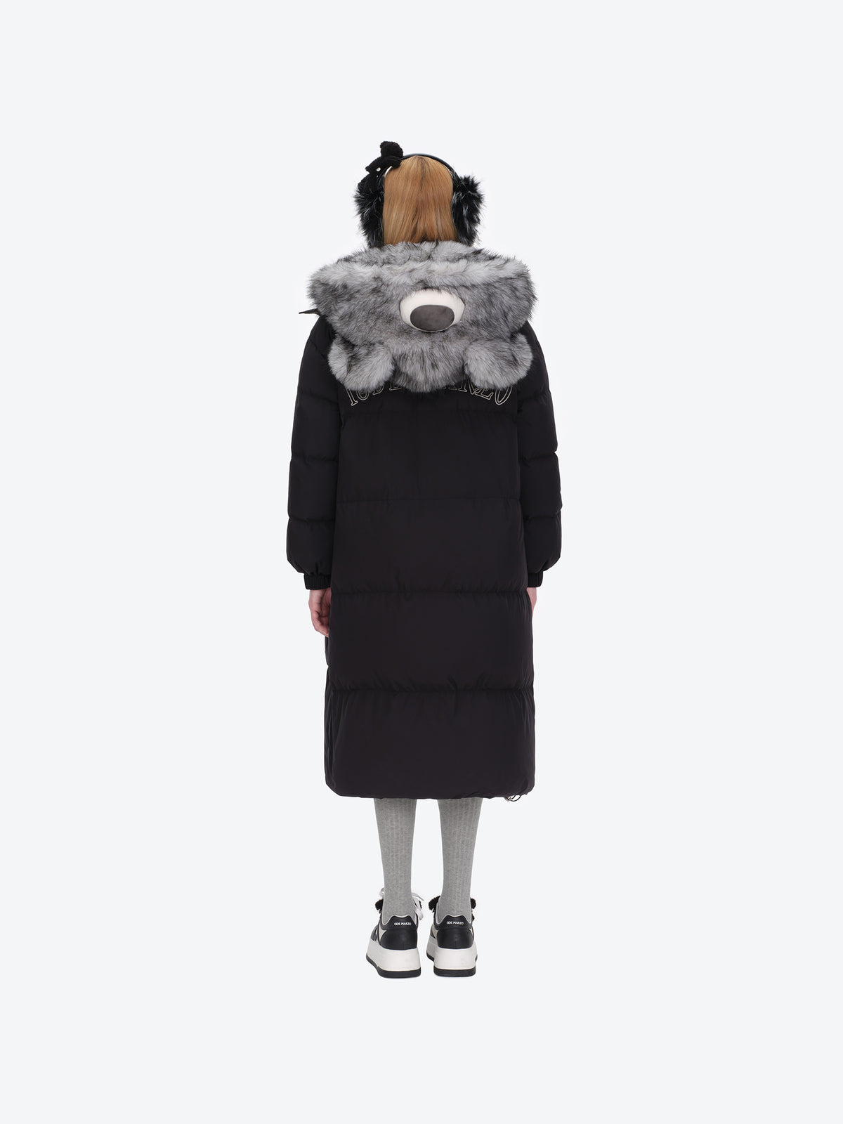 13DE MARZO Faux Leather Plush Ear Warmer Black