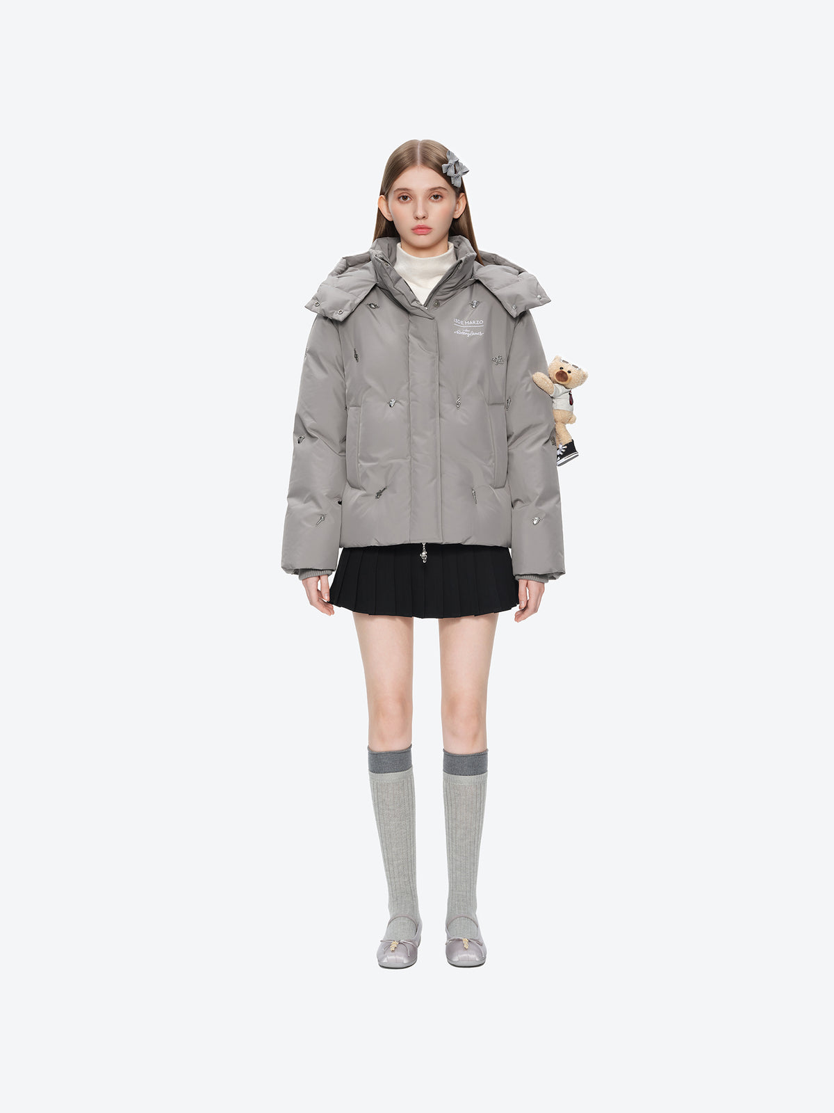 13DE MARZO Rolling Stones Down Jacket Grey