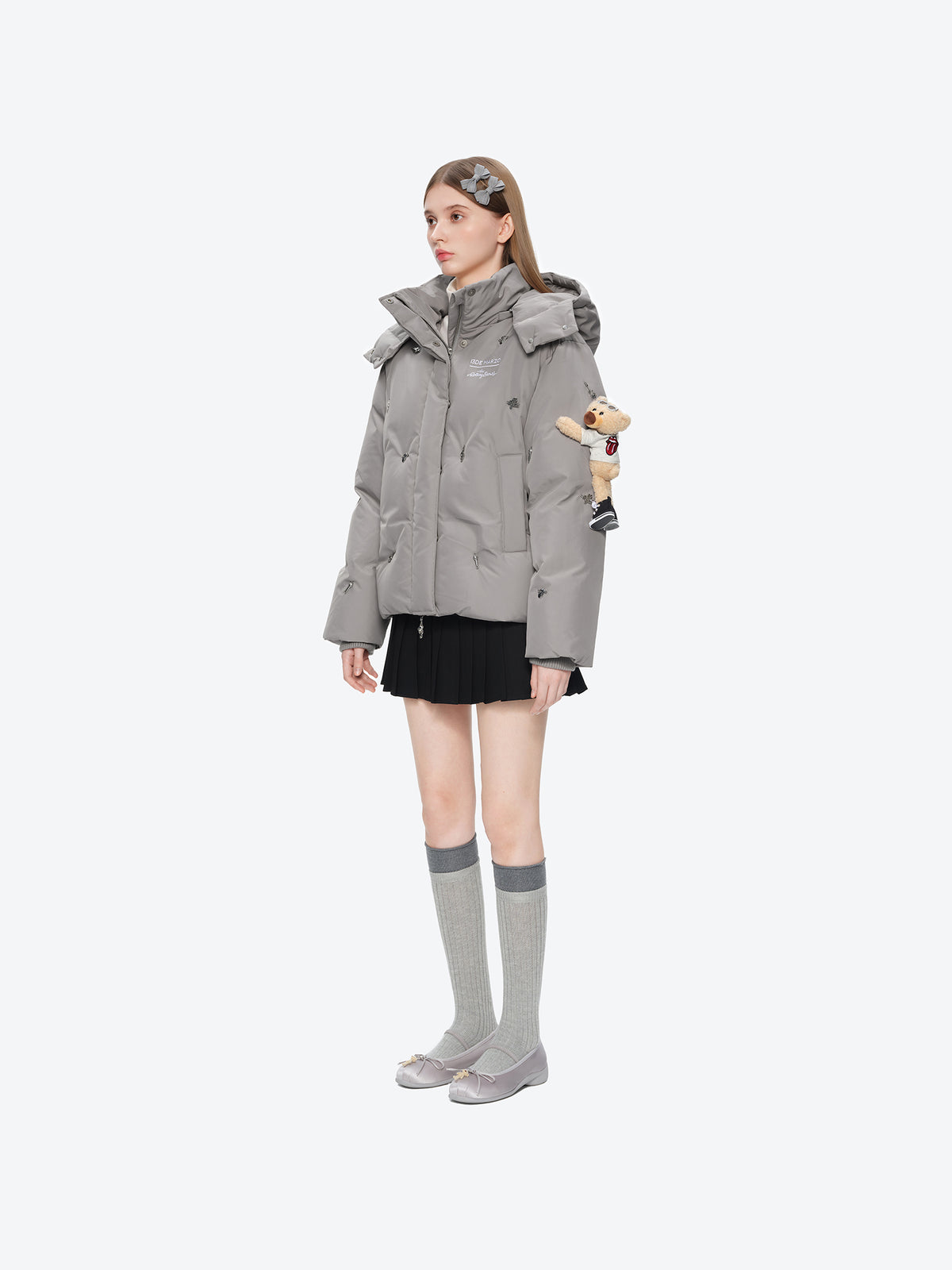 13DE MARZO Rolling Stones Down Jacket Grey