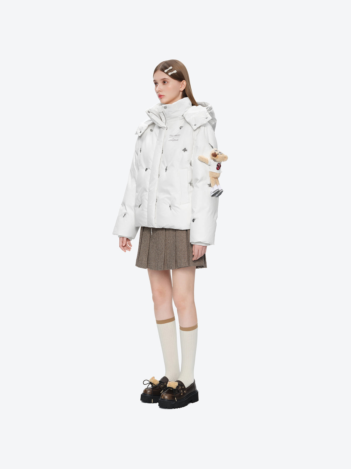 13DE MARZO Rolling Stones Down Jacket White