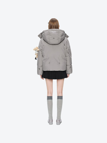 13DE MARZO Rolling Stones Down Jacket Grey