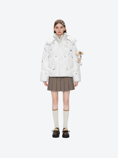 13DE MARZO Rolling Stones Down Jacket White