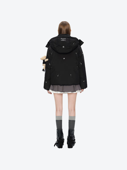 13DE MARZO Rolling Stones Down Jacket Black