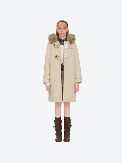 13DE MARZO Star Button Collar Coat Beige - 13DE MARZO