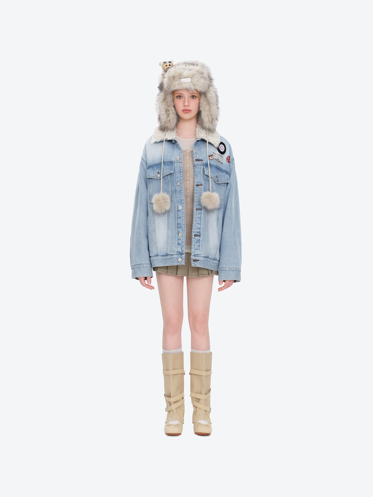 13DE MARZO Rolling Stones Tongue Denim Jacket
