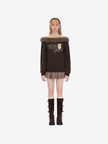 13DE MARZO Shimmer Logo Sweatshirt Brown