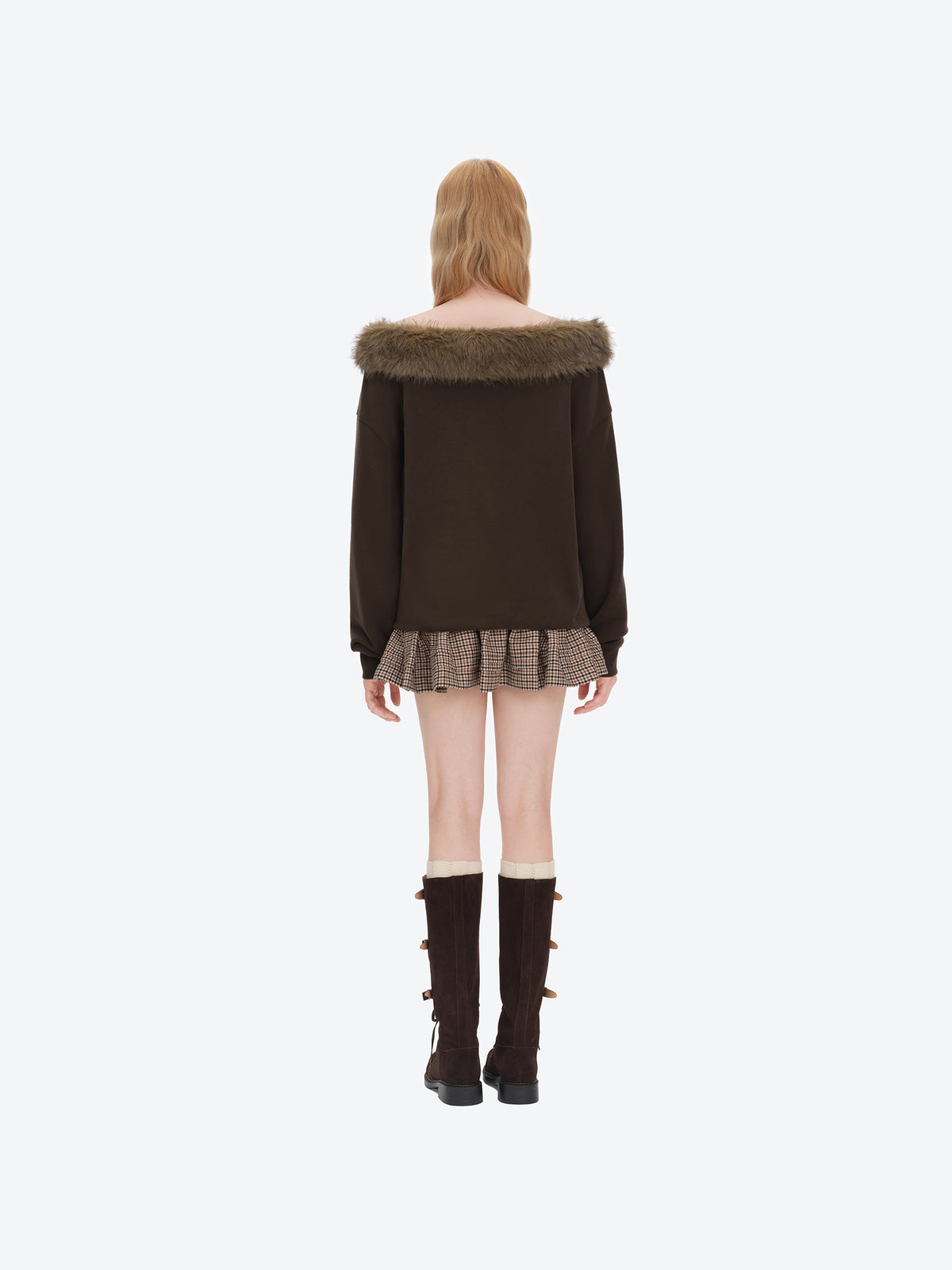 13DE MARZO Shimmer Logo Sweatshirt Brown