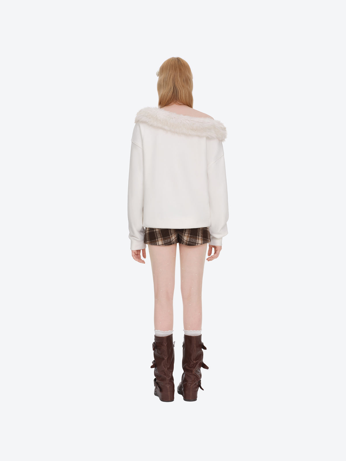 13DE MARZO Shimmer Logo Sweatshirt Beige