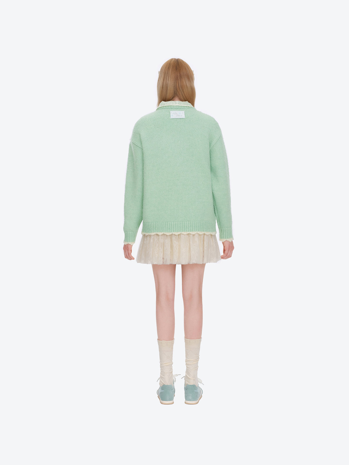 13DE MARZO Snow Bear Sweater Green