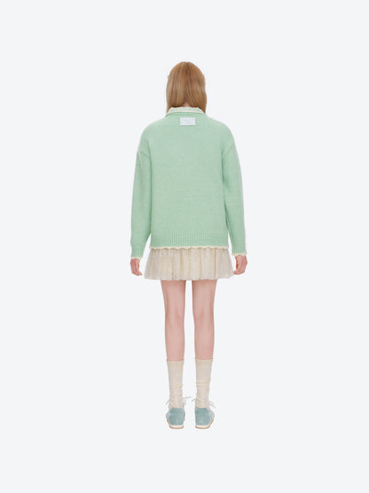 13DE MARZO Snow Bear Sweater Green