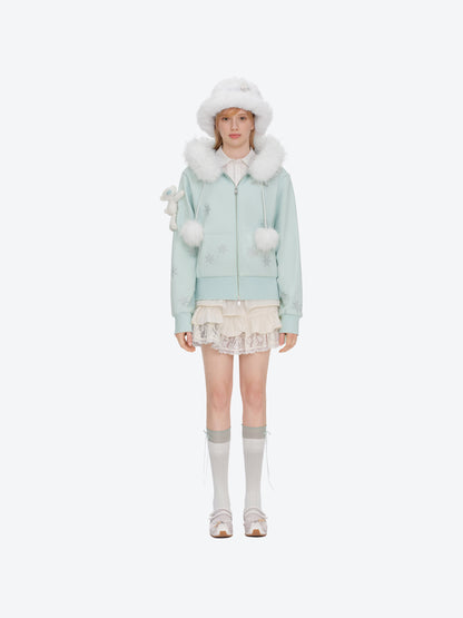 13DE MARZO Snow Bear Bucket Hat White - 13DE MARZO