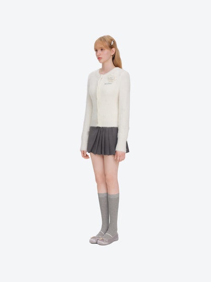 13DE MARZO Snow Bear Plush Cardigan