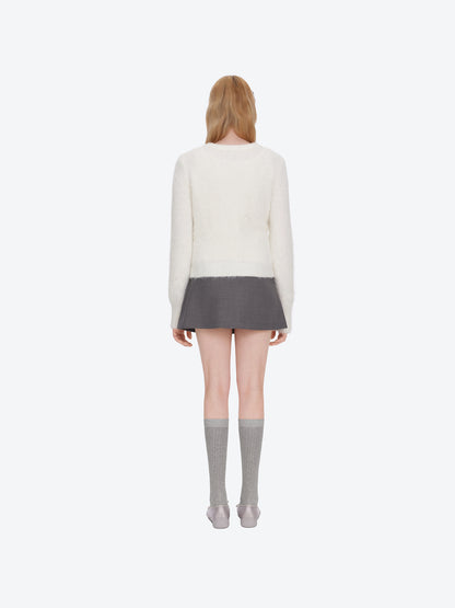 13DE MARZO Snow Bear Plush Cardigan