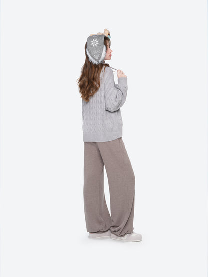 13DE MARZO Luminous Bear Star Tie Ear Warmer Grey