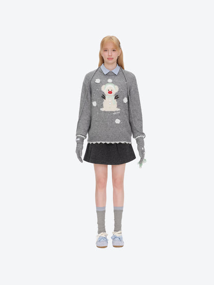 13DE MARZO Snow Bear Gloves Grey