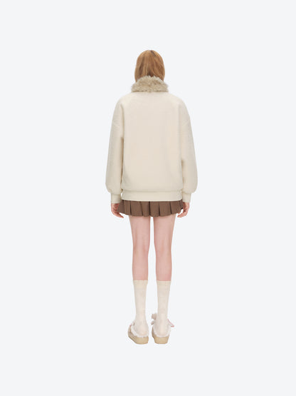 13DE MARZO Mini Bear Plush Snood Pullover Top