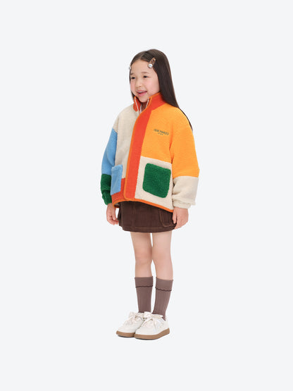 13DE MARZO BabyBear Patchwork  Shearling Jacket