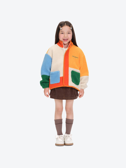 13DE MARZO BabyBear Patchwork  Shearling Jacket