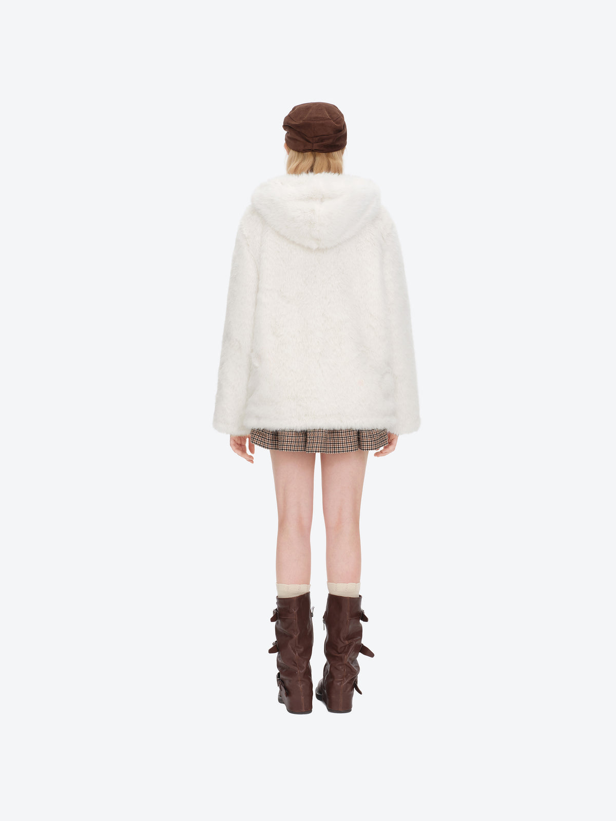 13DE MARZO Luminous Bear Furry Coat White - 13DE MARZO