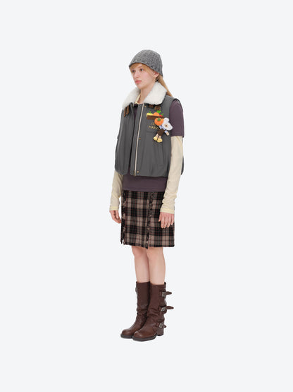 13DE MARZO Marzo Valley Duck Bear Down Vest Grey