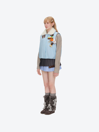 13DE MARZO Marzo Valley Duck Bear Down Vest Blue