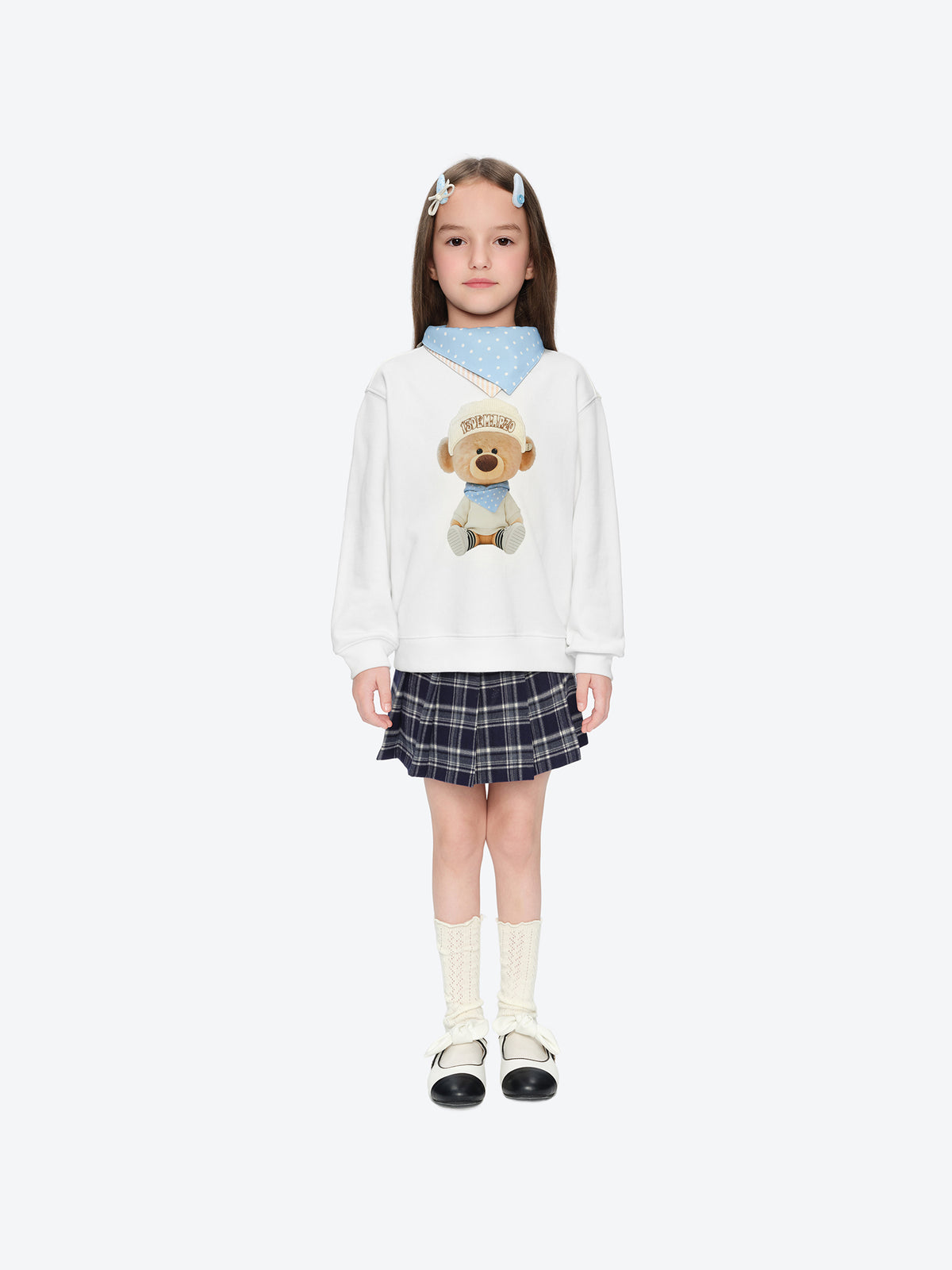 13DE MARZO BabyBear Bandana Sweatshirt White