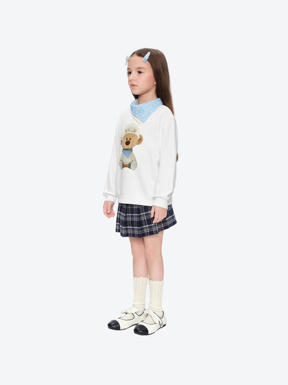 13DE MARZO BabyBear Bandana Sweatshirt White