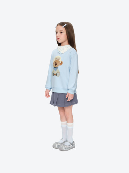 13DE MARZO BabyBear Bandana Sweatshirt Blue