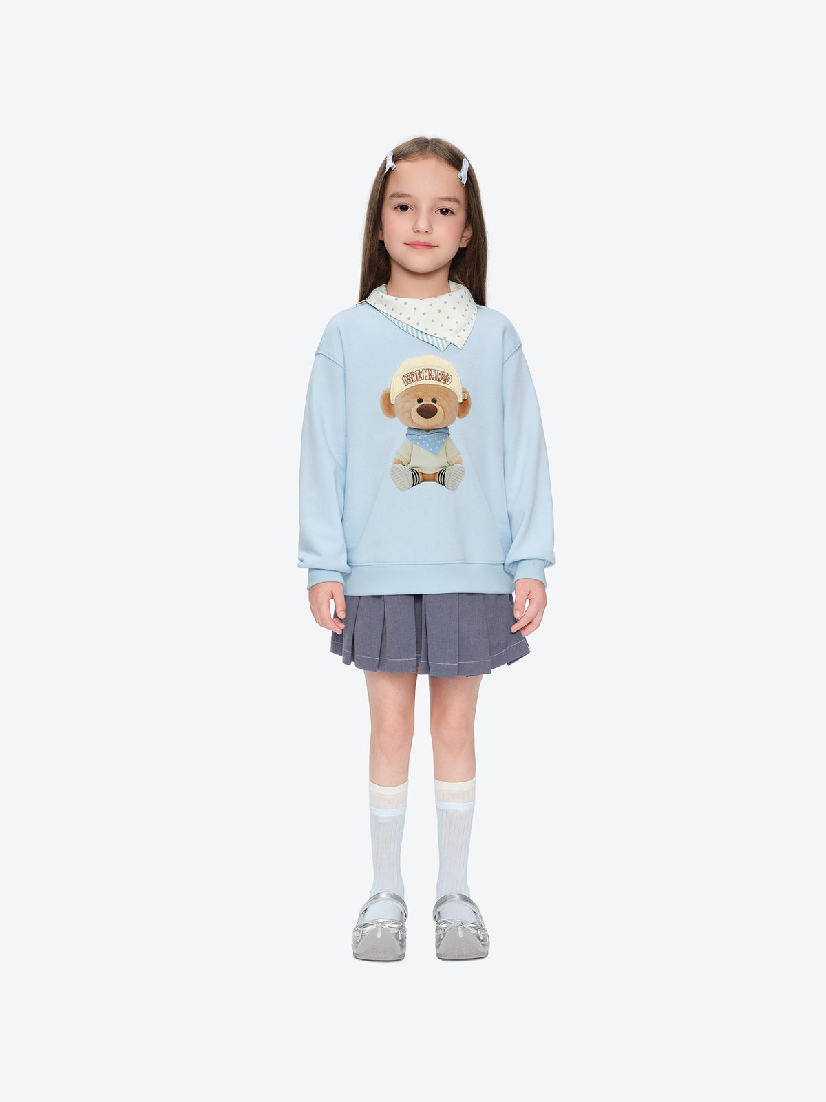 13DE MARZO BabyBear Bandana Sweatshirt Blue