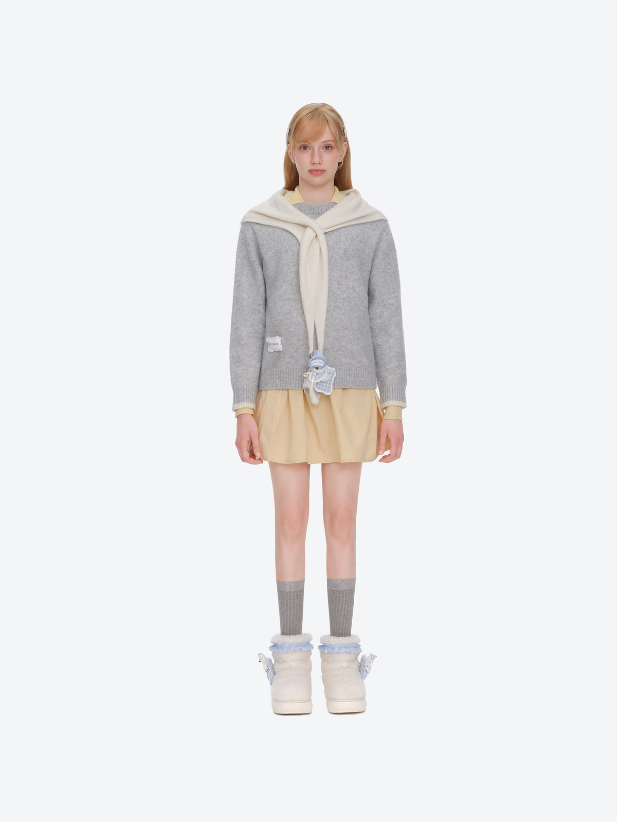13DE MARZO Nighty Night Bear Snow Boots White