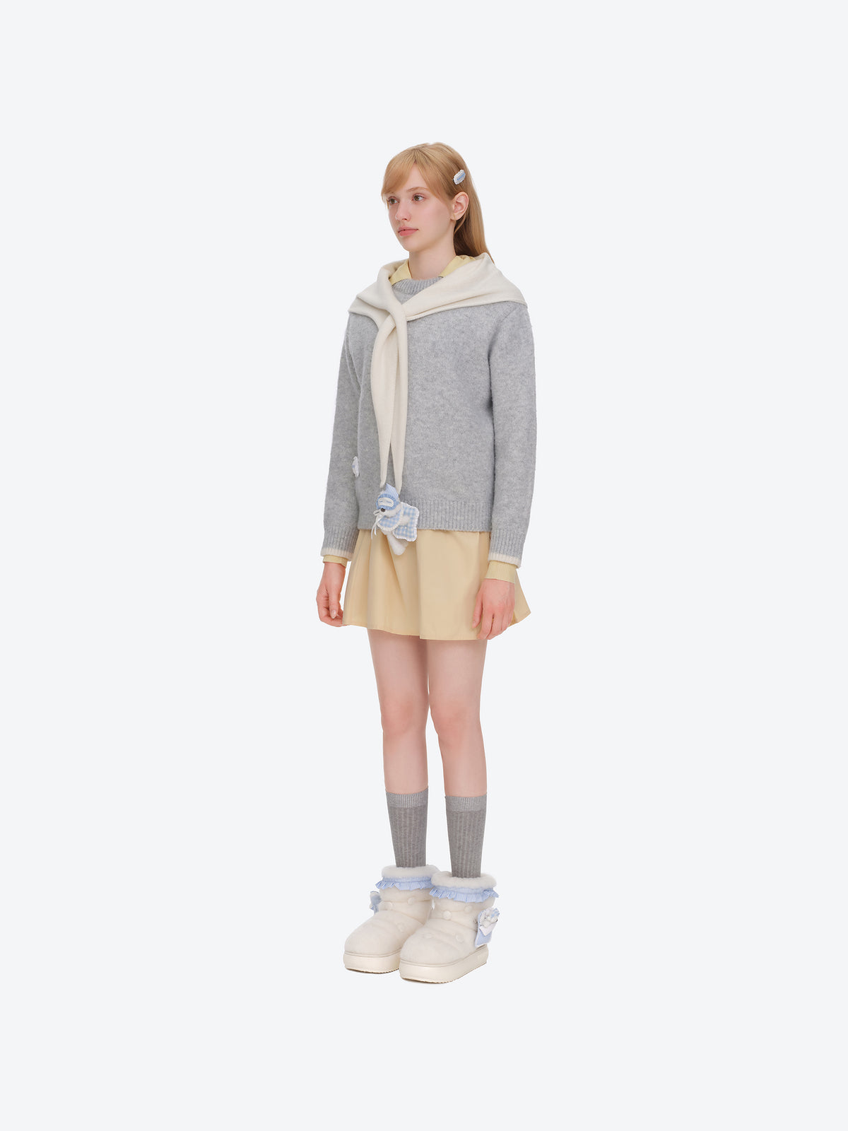 13DE MARZO Nighty Night Bear Snow Boots White