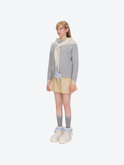13DE MARZO Doozoo Furry Leg Warmer White
