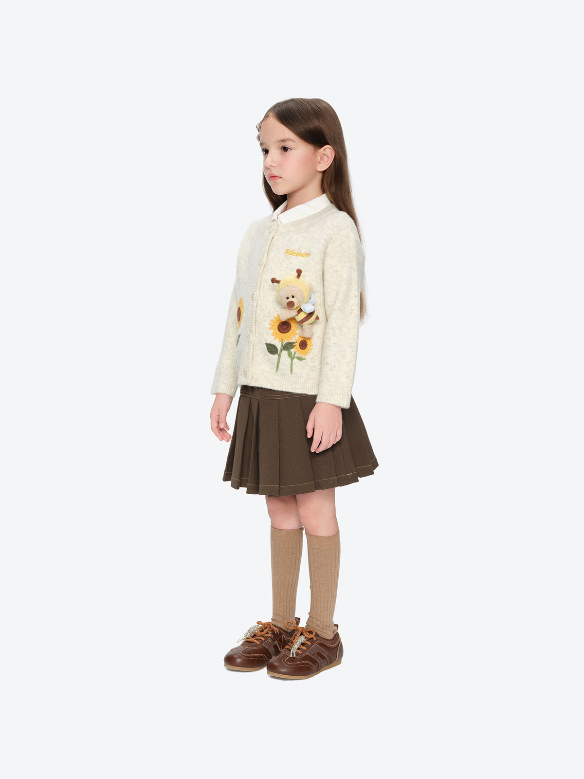 13DE MARZO BabyBear Sunflower Cardigan Beige