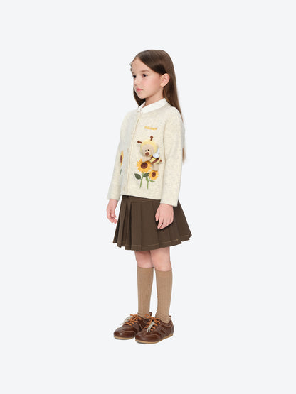 13DE MARZO BabyBear Sunflower Cardigan Beige