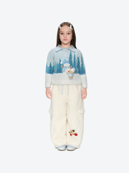 13DE MARZO Snow BabyBear Patch Sweatpants Beige