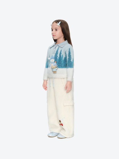 13DE MARZO Snow BabyBear Patch Sweatpants Beige