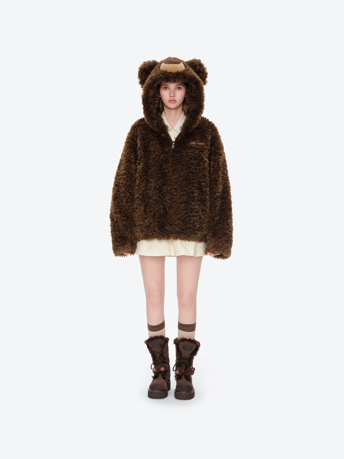 13DE MARZO Doozoo Bear Hooded Coat Brown - 13DE MARZO