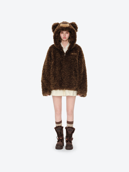 13DE MARZO Doozoo Bear Hooded Coat Brown - 13DE MARZO