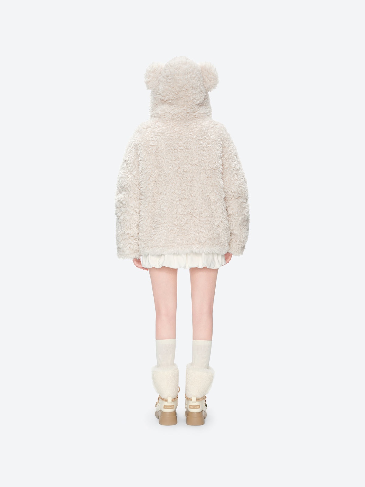 13DE MARZO Doozoo Bear Hooded Coat Beige - 13DE MARZO