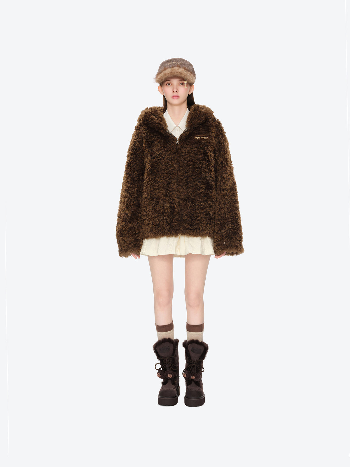 13DE MARZO Doozoo Bear Hooded Coat Brown - 13DE MARZO