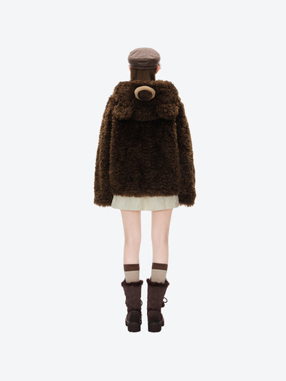 13DE MARZO Doozoo Bear Hooded Coat Brown - 13DE MARZO
