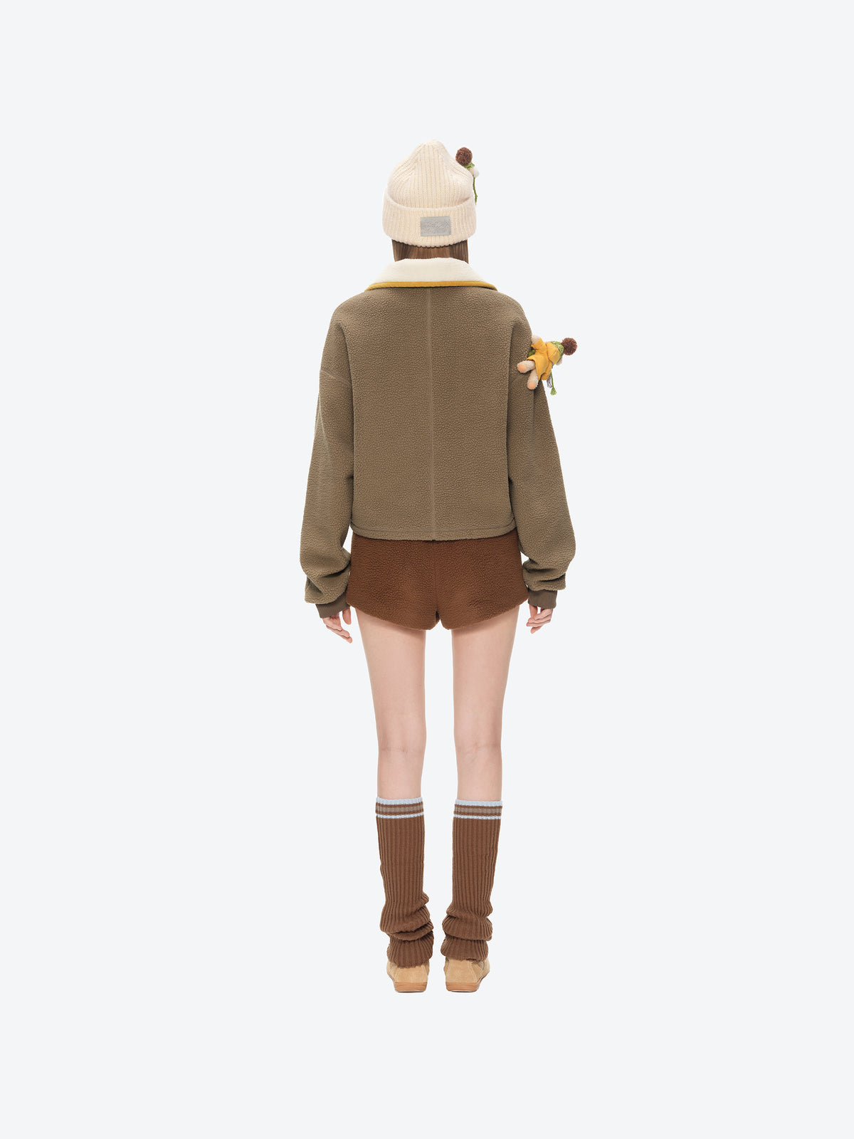13DE MARZO Snow Bear Cross Tie Lapel Pullover Brown - 13DE MARZO