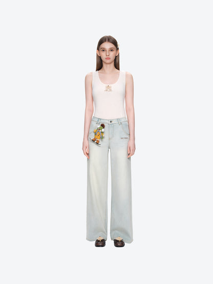 13DE MARZO Snow Bear Shimmer Jeans Grey