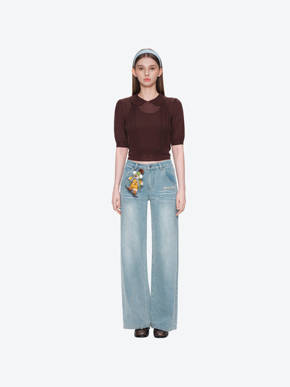13DE MARZO Snow Bear Shimmer Jeans Blue