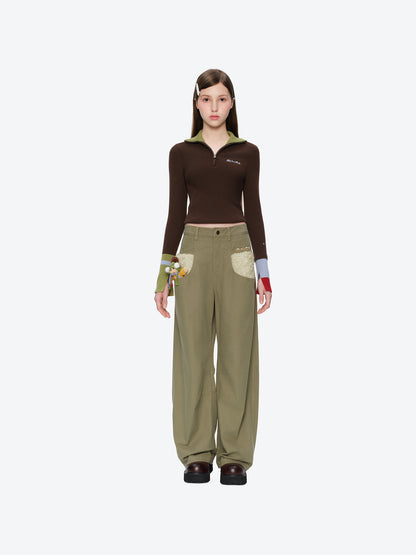 13DE MARZO Snow Bear Casual Pants Green