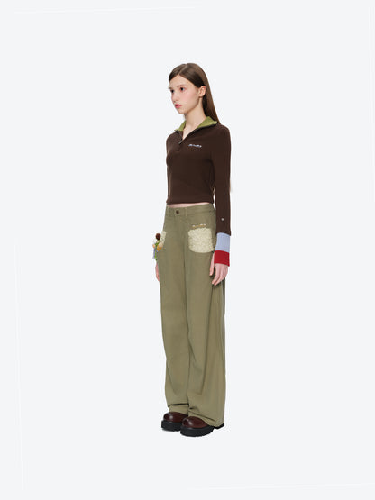13DE MARZO Snow Bear Casual Pants Green