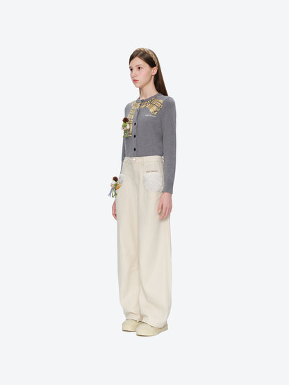 13DE MARZO Snow Bear Casual Pants Beige